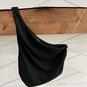 ENDLESS BLU One Shoulder Ribbed Crop Top